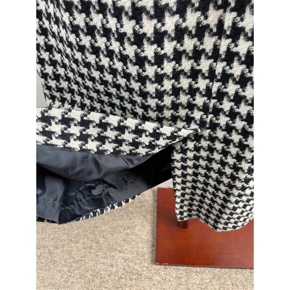Sag Harbor Wool Blend Pencil Skirt Womens 10 Black/White Houndstooth Lined - Picture 3 of 9